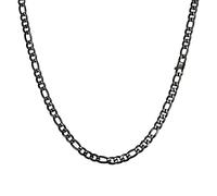 Speroto chaîne homme, collier homme, collier figaro, chaîne figaro, chaîne hip-hop, chaîne argent, chaîne en acier inoxydable(Noir,6mm,50cm)