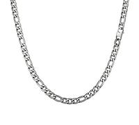 Speroto chaîne homme, collier homme, collier figaro, chaîne figaro, chaîne hip-hop, chaîne argent, chaîne en acier inoxydable(Argent Mat,10mm,55cm)