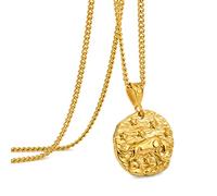 Speroto Collier avec pendentif zodiaque en acier inoxydable avec 12 constellations en relief - Cadeau idéal pour homme, femme, adolescent, 20mm, Acier inoxydable, Pas de pierre précieuse