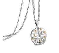 Speroto Collier zodiaque pour homme, Collier en acier inoxydable avec pendentif Constellation, horoscope astrologie en relief, cadeau pour femme et homme, argent, sagittaire (11.22-12.20)