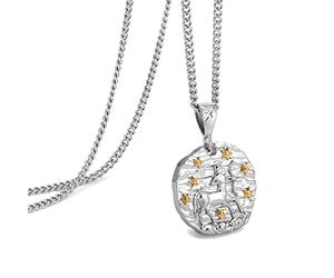 Speroto Collier zodiaque pour homme, Collier en acier inoxydable avec pendentif Constellation, horoscope astrologie en relief, cadeau pour femme et homme, argent, sagittaire (11.22-12.20)