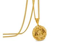 Speroto Collier zodiaque pour homme, en acier inoxydable avec pendentif en forme de 12 constellations, horoscope astrologie, Cadeaux de bijoux pour les femmes et les hommes(Balance,or)
