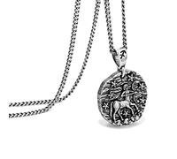 Speroto Collier zodiaque pour homme, en acier inoxydable avec pendentif en forme de 12 constellations, horoscope astrologie, Cadeaux de bijoux pour les femme et les homme (argent vintage, sagittaire)