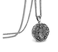 Speroto Collier zodiaque pour homme, en acier inoxydable avec pendentif en forme de 12 constellations, horoscope astrologie, Cadeaux de bijoux pour les femmes et les hommes (argent vintage, vierge)