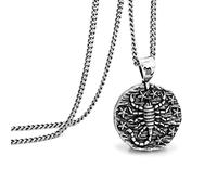 Speroto Collier zodiaque pour homme, en acier inoxydable avec pendentif en forme de 12 constellations, horoscope astrologie, Cadeaux de bijoux pour les femmes et les hommes (argent vintage, scorpion)