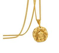 Speroto Collier zodiaque pour homme, en acier inoxydable avec pendentif en forme de 12 constellations, horoscope astrologie, Cadeaux de bijoux pour les femmes et les hommes(Cancer,or)