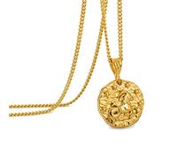 Speroto Collier zodiaque pour homme, en acier inoxydable avec pendentif en forme de 12 constellations, horoscope astrologie, Cadeaux de bijoux pour les femmes et les hommes(Capricorne,or)