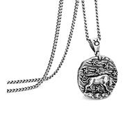 Speroto Collier zodiaque pour homme, en acier inoxydable avec pendentif en forme de 12 constellations, horoscope astrologie, Cadeaux de bijoux pour les femmes et les hommes (argent vintage, taureau)