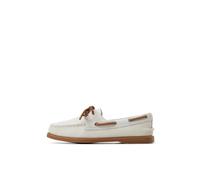 Sperry Chaussures Bateau Ao 2 œillets pour Femme, Blanc Lisse, 9.5