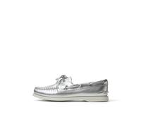 Sperry Chaussures Bateau Authentiques à 2 œillets pour Femme, Argenté., 38.5 EU