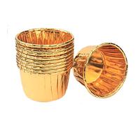 Spesh 50 Pièces Moules à Cupcake et Muffins Moule Muffins Aluminium Caissettes Cupcake Mini Moules Muffin Jetable pour Cupcake Muffin Mariage(Or)