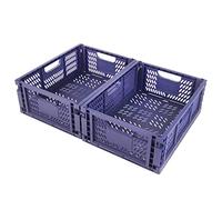 Spesh Lot de 2 Boîtes de Rangement Pliables en Plastique Caisses Pliable Cattage Plastique Rangement pour Chambre D'enfant, Cuisine, Bureau(Bleu,40*30*15cm)