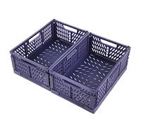 Spesh Lot de 2 Boîtes de Rangement Pliables en Plastique Caisses Pliable Cattage Plastique Rangement pour Chambre d'enfant, Cuisine, Bureau(Bleu,30 * 20 * 12cm)