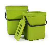 Spesh Lot de 2 Poubelle Suspendue de Cuisine(5L+3L) Poubelle de Table avec Couvercle Petite Poubelle en Plastique pour Cuisine,Salon,Chambre,Salle de Bains(Vert)