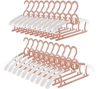 Spesh Lot de 20 Cintres BéBé Cintres Enfant RéTractable en Plastique avec Crochets Empilables 28-36cm Cintres Extensible pour Bébés,Tout-Petits,Enfants(Rose)