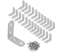 Spesh Lot de 24 connecteurs d'angle en acier inoxydable pour renforcer et réparer les meubles en bois (40 x 40 x 16 mm, épaisseur : 2,0 mm)