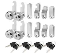 Spesh Lot de 4 Serrure Boite aux Lettres, 20mm Serrures de Armoire, Chaque Serrure Meuble avec 2 Clé et 5 Plaques de Serrure Différentes pour Casier Classeur Tiroir(20MM)