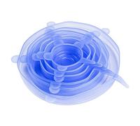 Spesh Lot de 6 Couvercles Extensibles en Silicone Couvercles Alimentaire Universel pour Micro-ondes, le Frigo et le Four (Bleu - Lot de 6)