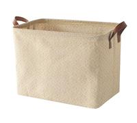 Spesh Panier de Rangement en Jute avec Poignées 38 x 27 x 28 cm Corbeille Rangement Panier Tissés Pliables pour Maison, Étagères, Salle de Bain(Texture à Carreaux)