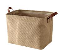 Spesh Panier de Rangement en Jute avec Poignées 38 x 27 x 28 cm Corbeille Rangement Panier Tissés Pliables pour Maison, Étagères, Salle de Bain(Texture Grossière)