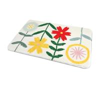 Spesh Tapis de Bain Antidérapant en Microfibre Antiderapant, 40x60cm Tapis de Salle de Bain de Douche Absorbant, Lavable en Machine(Fleur)