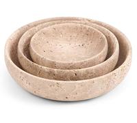 SPESHSTONES Lot de 3 petits bols décoratifs faits à la main pour servir la sauce soja foncée, le stockage et les essentiels de cuisine - Ensemble de plats en pierre pour décoration de table à manger