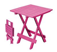 Spetebo Adige Table pliante en plastique 45 x 43 cm - Rose - Table d'appoint de jardin pliable - Table d'appoint, table de camping, table à thé, table de balcon, petite