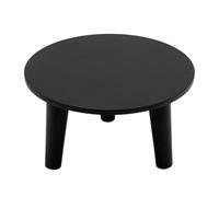 Spetebo Assiette de fleurs ronde en bois - 25 cm - Noir - Tabouret pour plantes avec 3 pieds - Support décoratif pour fleurs et plantes