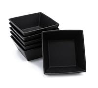 Spetebo Assiettes à gâteau, assiettes plates, creuses, bols à céréales, bol à sauce, au choix, noir mat, set de vaisselle Mulitpacks (bol à céréales carré/14 cm)
