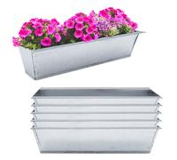 Spetebo Bac à plantes Insert pour Europalette - 6 pièces/zinc argenté - Bac à fleurs Balcon Bac à plantes