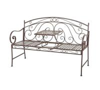 Spetebo Banc de jardin en métal 2/3 places avec table pliante - 148 x 55 x 96 cm - Banc de parc avec table