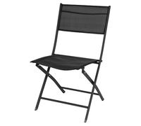 Spetebo Chaise de Jardin Pliante pour Balcon et Terrasse - Noire - 83 x 55 cm - En Acier et Textile - Pour Camping - Toile Texteline