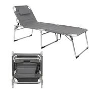 Spetebo Chaise longue de jardin XXL en aluminium - Gris