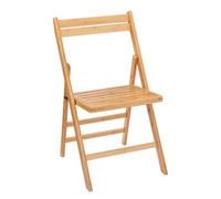 Spetebo Chaise pliante en bambou naturel - 78 x 44 cm - Chaise de cuisine pliable en bois FSC - Chaise classique pour une utilisation à la maison