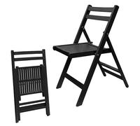 Spetebo Chaise pliante en bois noir, 79 x 59 cm, capacité de charge jusqu'à 100 kg, pliable, stable, sans montage, pour cuisine, séjour, intérieur