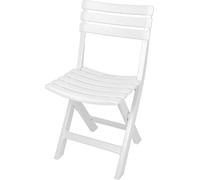 Spetebo Chaise pliante résistante en plastique - jardin, bistrot, balcon et camping en blanc