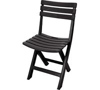 Spetebo Chaise pliante robuste en plastique - chaise de jardin et de balcon anthracite