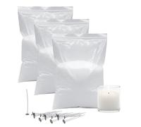 Spetebo Cire de paraffine blanche non parfumée de qualité supérieure avec 30 mèches - 3 kg - Granulés de cire inodore pour fondre et fabriquer des bougies - Cire de paraffine pour la fabrication de