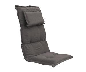 Spetebo Coussin d'assise facile à entretenir avec oreiller pour fauteuil à dossier haut - Portland - Housse de chaise de jardin grise avec sangle de maintien - Coussin de siège (Modèle 28)