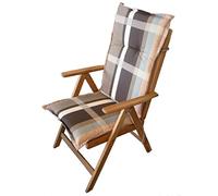 Spetebo Coussin facile d'entretien pour fauteuil à dossier haut - Marron - Avec sangle de maintien - Coussin d'assise pour chaise de jardin