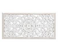 Spetebo Décoration Murale Shabby Blanc à Suspendre - 61 x 30 cm - Rectangulaire - Vintage en Bois - Style Maison de Campagne