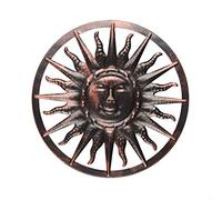 Spetebo Décoration murale solaire en métal avec soleil - env. Ø 40 cm - Décoration murale de jardin au look antique - Décoration de jardin éclairée