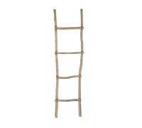 Spetebo Échelle décorative en bois de teck naturel - 150 x 40 cm - Échelle en bois - Décoration murale à poser