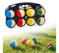 Spetebo Ensemble de boules en bois avec sac de transport - 8 boules en bois - Jeu de jardin Boccia Pétanque pour enfants