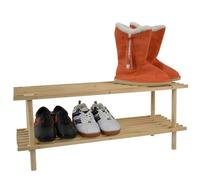 Spetebo Étagère à chaussures avec 2 fonds en bois de sapin non traité - Charge maximale par sol : 10 kg