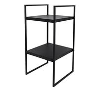 Spetebo Étagère en métal noire ouverte avec 2 compartiments - 54 x 27 x 27 cm - Bibliothèque carrée avec 2 étagères - Étagère universelle pour salle de bain, cuisine, salon, couloir