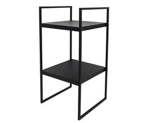 Spetebo Étagère en métal noire ouverte avec 2 compartiments - 54 x 27 x 27 cm - Bibliothèque carrée avec 2 étagères - Étagère universelle pour salle de bain, cuisine, salon, couloir