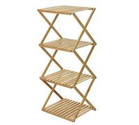 Spetebo Étagère pliante en bambou avec 4 étagères - 94 cm