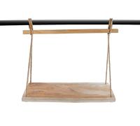 Spetebo Étagère suspendue en teck avec cordon naturel - 50 x 23 cm - Étagère murale en bois à suspendre - Plantes décoratives - Plateau de balcon pour l'extérieur et l'intérieur
