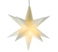 Spetebo Étoile de Noël LED 3D Blanc Chaud 12 cm Avec Minuterie - Étoile Lumineuse Décorative à Piles pour Extérieur et Intérieur - Décoration de Fenêtre, Noël, Avent, Hiver